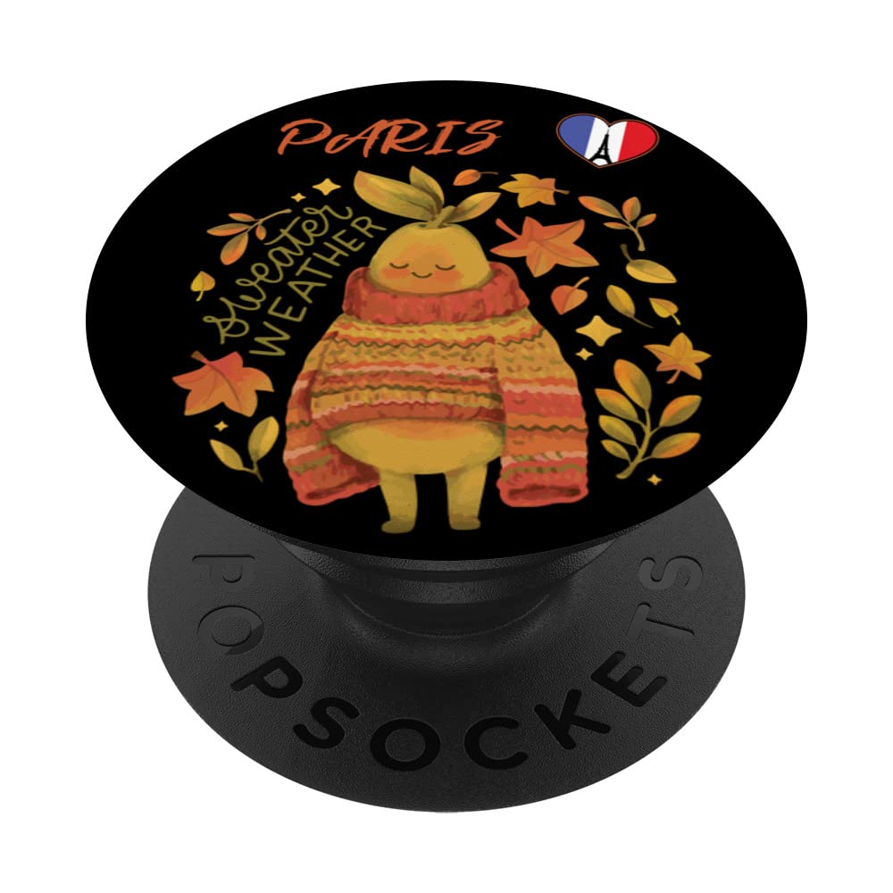 Paris Weather in Autumn Eiffel Tower France Fall in French PopSockets Swappable PopGrip
