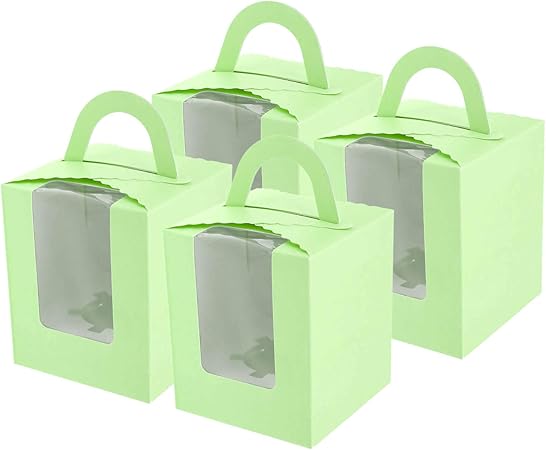 Patisserie Boites De Transport Pour Gateaux En Carton Napravi Rs Ototec 10pcs Boites A Gateaux Avec Fenetre Pvc Clair Boite Inserer Porte Recipients A Muffin Simple Cupcake Pour Boulangerie Anniversaire Mariage