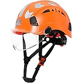 AOLAMEGS Construction Safety Hard Hat - ANSI Z89.1 Type Ι OSHA Approved Safety Helmets with Chin Straps Lightweight Reflective Vented ABS Hard Hats For Men Women Industrial Workwear 6-point Suspension