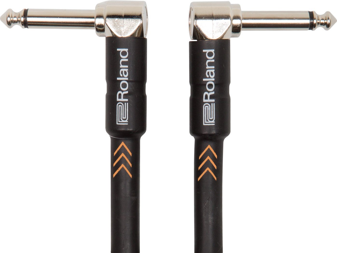 Roland Black Series Patch/Pedal Cable—Right-Angle 1/4-Inch Connectors, Length: 1 Ft/30 Cm - Ric-B1Aa