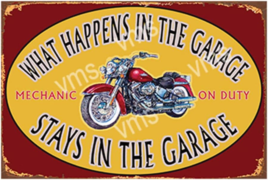 Cartel de metal vintage con texto en inglés «What HAPPENS», 18 x 12 cm