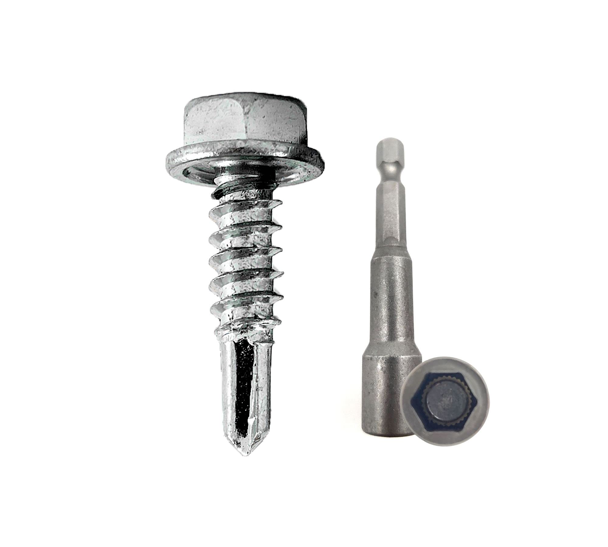 DOJA Industrial | Self Drilling Screws Without Washer 4,8x19 (Pack 100) with Drill Glass M8 (Pack 1)