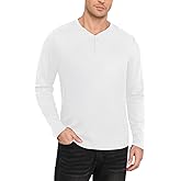 Colormagic Mens Henley Shirts Long Sleeve Button Waffle T-Shirt Lightweight Men's Top