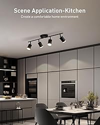 Bojim Flexible Led Track Lighting, 4-Light Black