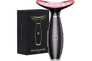 IHELOL Neck Face Massager, 3-in-1 Facial Massager, Face Sculpting Tool for Skin Care at Home with Vibration and Thermal (Black)