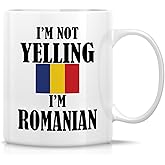 Retreez Funny Romanian Mug - I'm Not Yelling I'm Romanian 11 Oz Ceramic Coffee Mugs - Funny, Sarcasm, Sarcastic, Inspirational Romania birthday gifts for Romanian friends, coworkers, men women dad mom