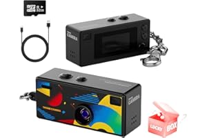 KOOMTOOM Portable Thumb Camera,1080P Mini Camera Keychain 130° Wide Angle Pocket Video Recorder Gift for Kids Students,Surpri