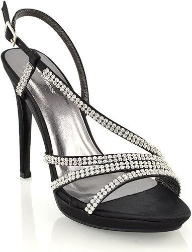 black diamante platform heels