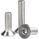 M5-0.8 x 8mm Flat Head Socket Cap Screws Bolts, Stainless Steel 18-8 (304), Bright Finish, Allen Socket Drive,Machine Screws Inner Hex Screw Fasteners Bolts 50 Pcs