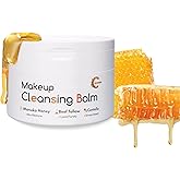 Grocerism Cleansing Balm Makeup Remover, Manuka Honey & Grass-Fed Tallow with Soothing Cica (Centella), Melts Waterproof Mascara & SPF, Non-Comedogenic for Sensitive Dry Skin & Eyes, 3.53 Oz