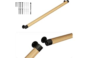 ACQUAN 1.3FT Wooden Stair Handrails,Indoor Outdoor Hand Railings, Sturdy Wall Mount Support,Non-Slip Safety Handrail for Elderly, Children, and People with Physical Limitations