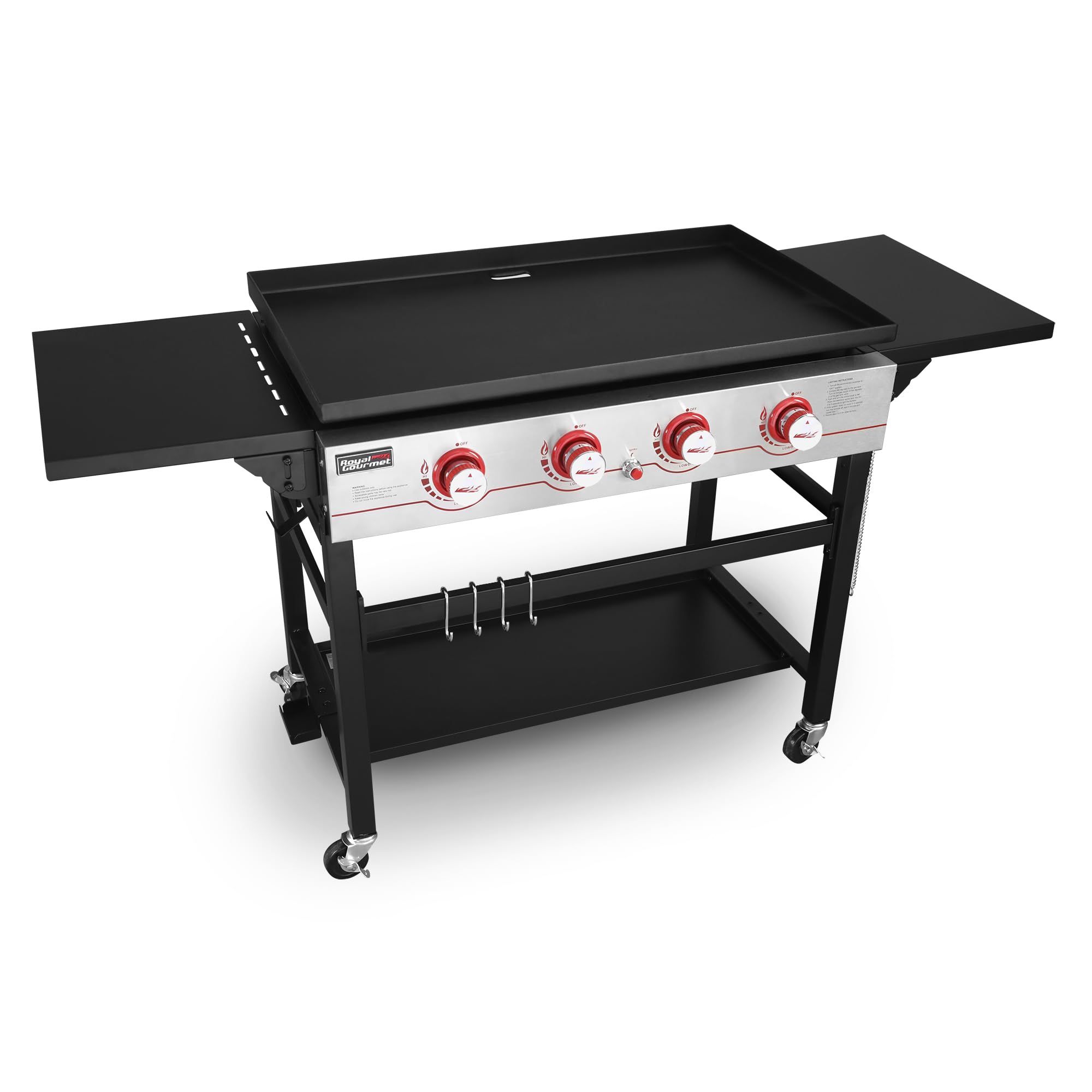 Photo 1 of Royal Gourmet GB4000 36-inch 4-Burner Flat Top Propane Gas Grill Griddle, for BBQ, Camping, Red