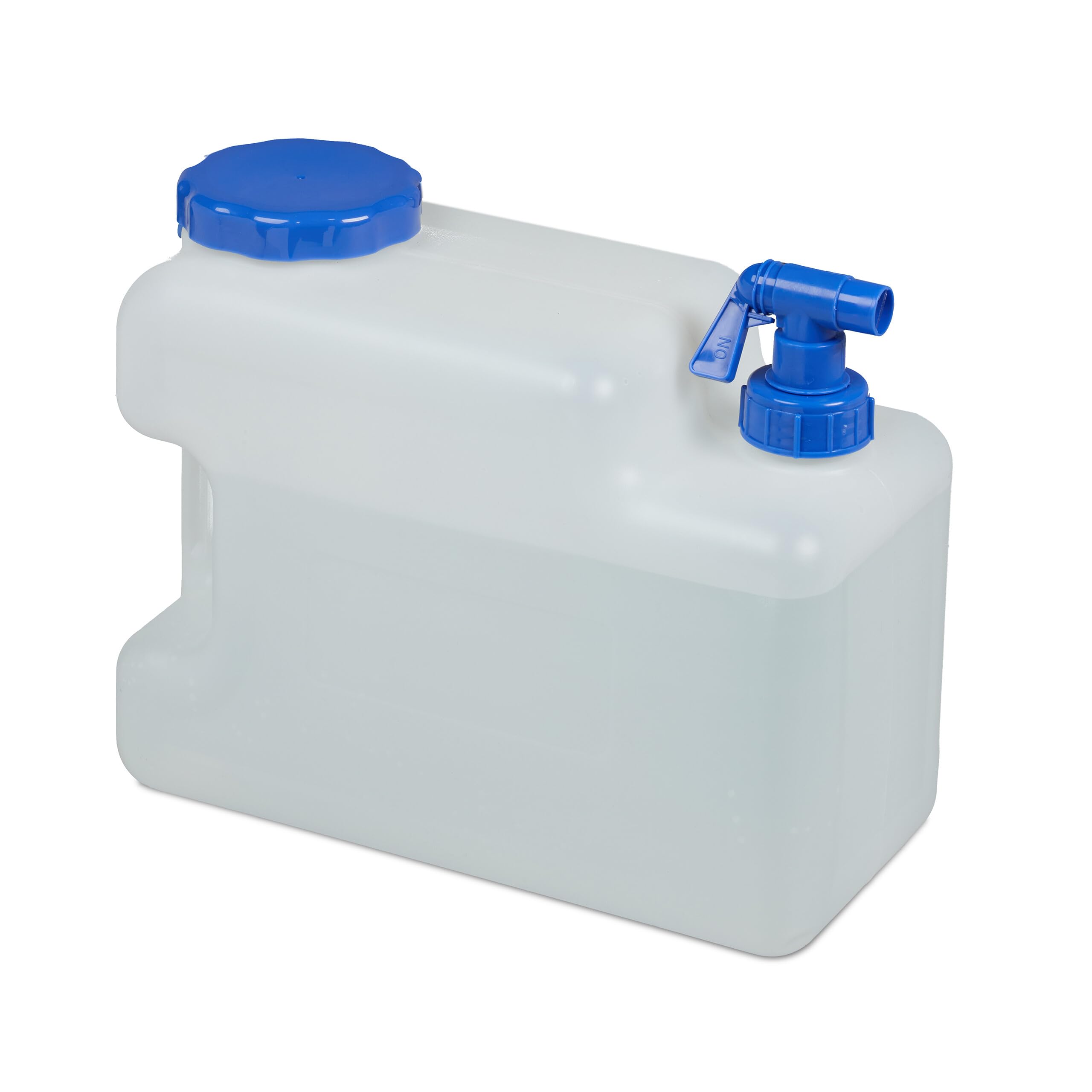 Relaxdays Water Canister with Faucet, Wide Neck Screw Cap, Camping, Festivals, 12L, BPA-Free, White