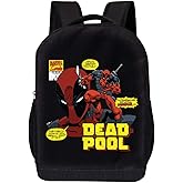 MARVEL COMICS CLASSIC DEADPOOL BACKPACK - MARVEL BLACK DEADPOOL 18 INCH AIR MESH PADDED BAG (Deadpool Comic Cover)