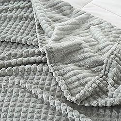 Simple&Opulence Gray Throw Blanket for Couch-Super