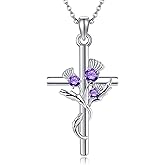 JERWLI Flower Necklace for Women 925 Sterling Sliver Flower Jewelry Gifts for Women