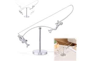 BCBU Kinetic Fishing Sculpture - Balance Art for Your Space, Balance Art Sculpture,Balance Tumbler Kinetic,Fisherman Home Decoration,Unique Desk Kinetics Arts Sculptures