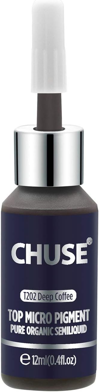 CHUSE PMU Eyebrow Pigments 0.4oz/12ml (T202 Deep Coffee), Light Brown, 12 ml (Pack of 1)
