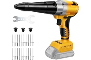 Daspom Cordless Rivet Gun Compatible with DeWalt 20V MAX Battery, Brushless Electric Rivet Gun Kit for Aluminum Rivets and St