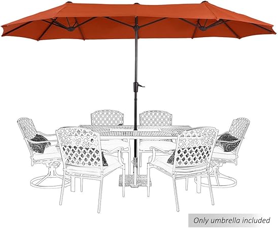 Amazon Com Phi Villa 13ft Outdoor Market Umbrella Double Sided Twin Large Patio Umbrella With Crank Orange Red Garden Outdoor