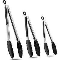 Bnlcd Kitchen Tongs, Premium Stainless Steel Locking Cooking Tongs with Silicone Tips, Non-Slip Food Tongs for Cooking…