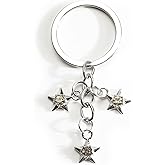 SHTALHST Star Keychain with Rhinestone Sparkling Star Night Sky Keycharm for Women Celestial Accessory Gift for Keys Bags