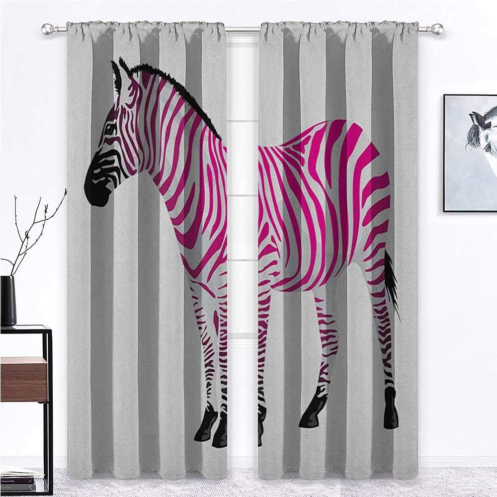 Curtain Panels Pink Zebra Light Dimming Window Drapery