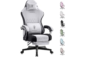 Dowinx Gaming Chair Fabric with Pocket Spring Cushion, Ergonomic Computer Chair with Footrest, Gamer Chair for Adults, Home O