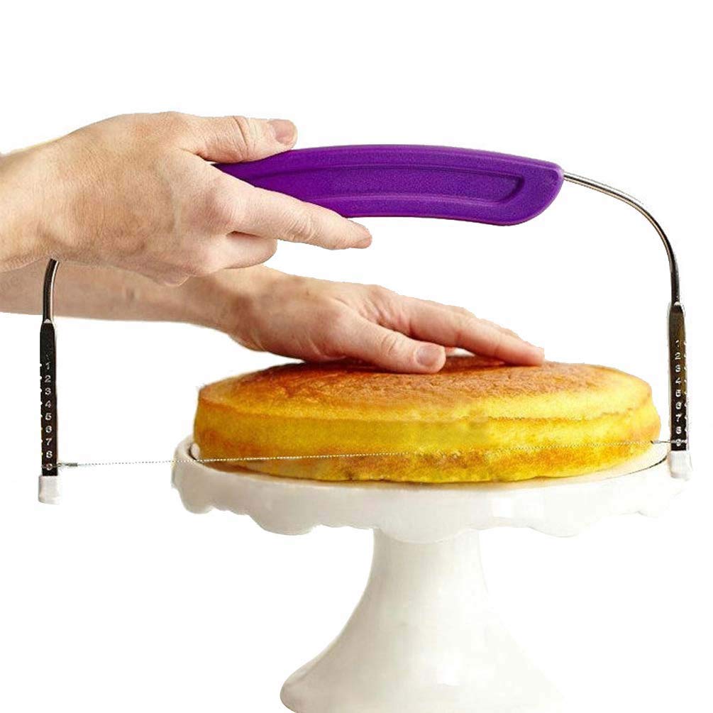 Cake Cutting Leveler Bread Slicer Adjustable Wire Cake Cutter with Stainless Steel Wires for Baking Bakeware Decorating Tool (10 Inch)