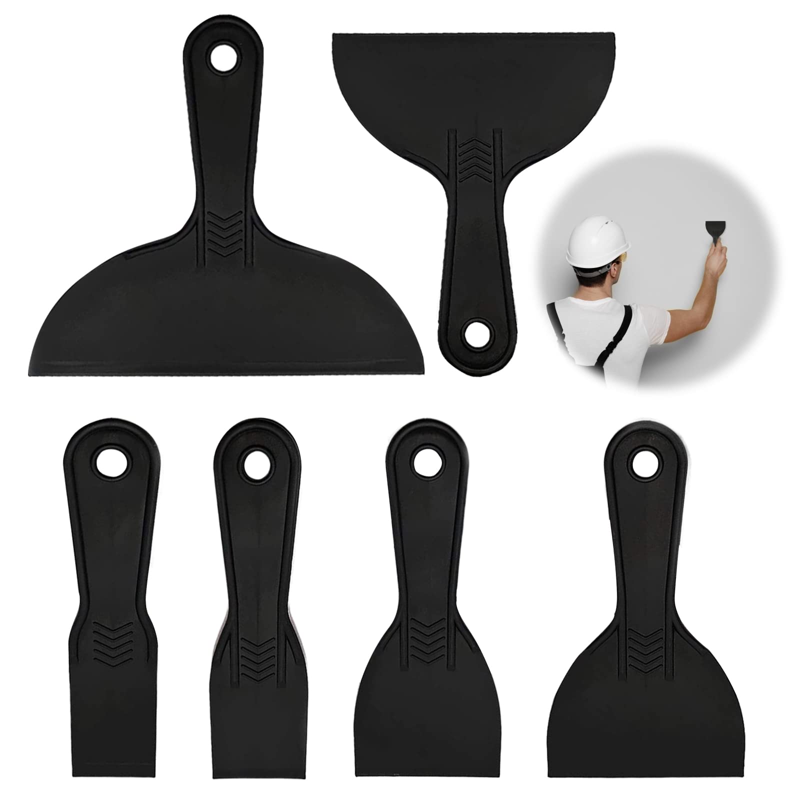 Plastic Putty Knife Set 5 Pieces Plastic Scraper Tool Wallpaper Scraper Plastic Plastic Scraper Plastic Tool For Spackling Filling Spatula Filler Knife For Painter Wall And Car Painting Scrapers Polyf