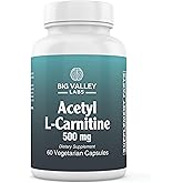 Big Valley Labs Acetyl-L-Carnitine 500 mg – Highly Bioavailable ALCAR for Cellular Energy & Wellness – Vegan, Non-GMO, Gluten-Free – 60 Veg Capsules