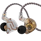 Linsoul KZ ZS10 Pro, 4BA+1DD 5 Driver in Ear Monitor, HiFi Wired Earbuds, Gaming Earbuds, Hybrid IEM Earphones with Stainless Steel Faceplate, Detachable Cable for Musician(Without Mic, Glare Yellow)