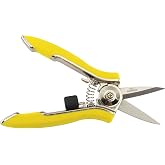 Dramm ColorPoint Stainless Steel Compact Garden Pruning Shears, Hand Pruner, Garden Clippers, with Heavy Duty Blade and Easy grip Handle, Yellow