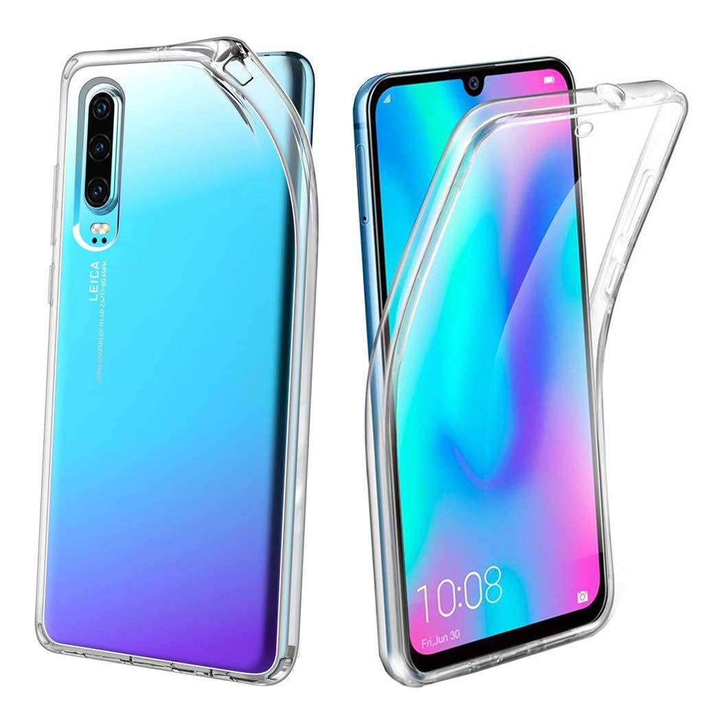 GAPlus Huawei P30 ELE-L29, ELE-L09, ELE-L04 6.1" Case, Huawei P30 Front and Back Case, Transparent Clear Fully Protection PC Hard Soft Cover Bumper Shockproof For Huawei P30