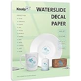 Koala Waterslide Decal Paper INKJET CLEAR, 10 Sheets 8.5x11 Inch Water Slide Transfer Paper Transparent Printable Waterslide 