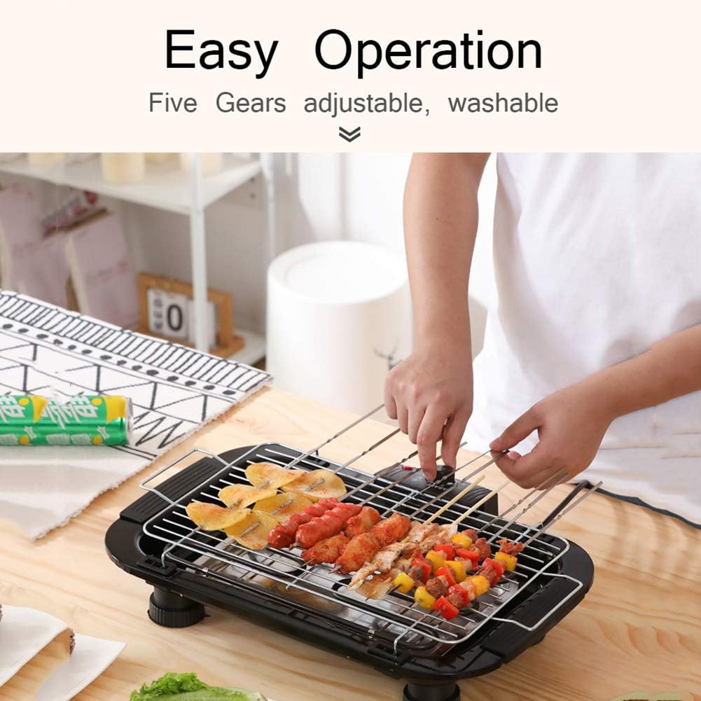 review HONGLONG Indoor Grill,Electric Smoke-Free Grill,Multifunctional Grill for Frying and Grilling,Multi-Position Temperature Adjustment Function,Dishwasher Safe