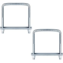 Dunzy 4 Pcs Square U Bolts Zinc Plated, Heavy Duty Carbon Steel U Bolt Industrial And Scientific Supplies For Boat Trailer Tube, Rectangular Wood And Metal Objects (3/8'' X 3'' X 7 - View #5