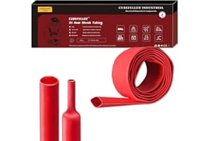 CUBEFELLER® 2 Inch 3:1 Waterproof Heat Shrink Tubing ( Red, 4ft ), Marine Grade Heat Shrink Tube Roll,Waterproof Adhesive Lined,Insulation Sealing Oil-Proof Wear-Resistant