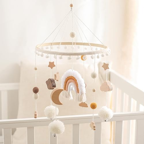 Baby Crib Mobile for Boys Girls Rainbow Nursery Mobile Gender
