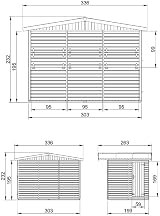 TIMBELA Wooden Market Stall House Garden Bar Kiosk 263x336cm Shiplap M150A view 5