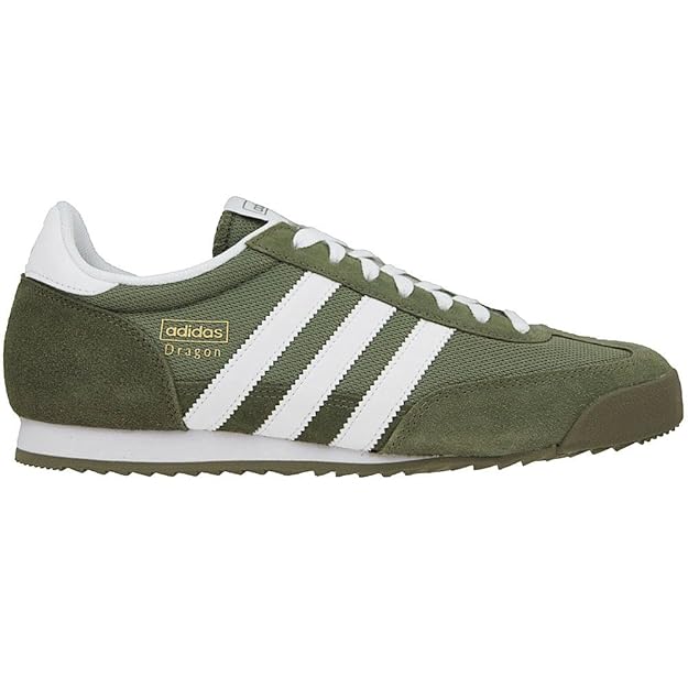 Adidas Originals Dragon Suede Trainers in Olive Cargo Green & White B44294 [UK 10.5 EU 45 1/3 