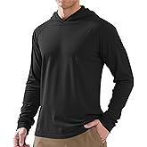 PLUMZJOY Men's UPF 50+ Sun Protection Long Sleeve Hoodie Shirt Outdoor UV Fishing Shirts for Workout, Running, Fishing,Hiking
