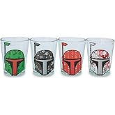 Star Wars Holiday Boba Fett 2.5-Ounce Mini Glass Cups, Set of 4 | Whiskey Shot Glasses, Home Barware For Liquor and Beverages, Kitchen Decor Essentials | Festive Christmas Gifts And Collectibles