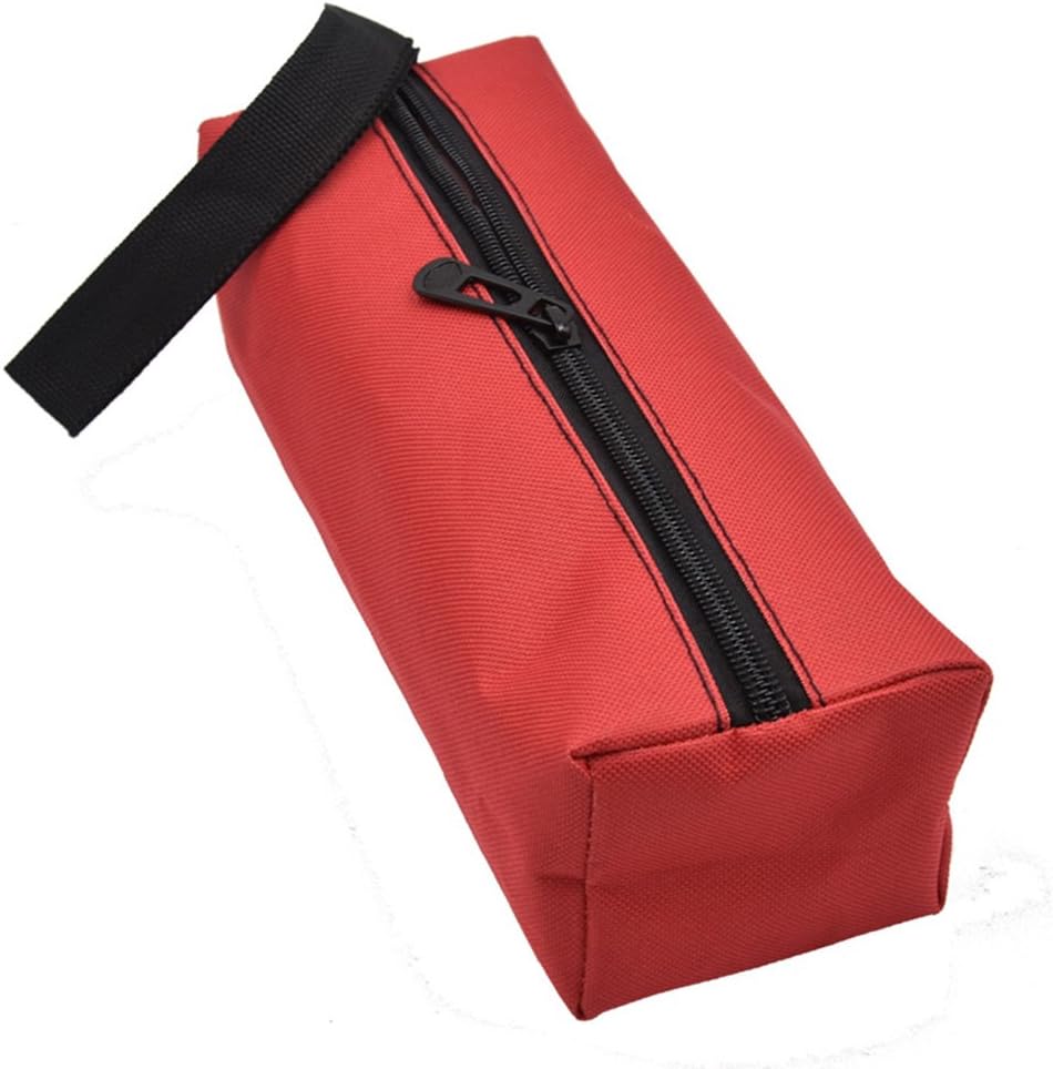 EOPER Oxford Canvas Waterproof Storage Hand Tool Bag Screws Nails Bit Metal Parts Fishing Travel Makeup Organizer,Red