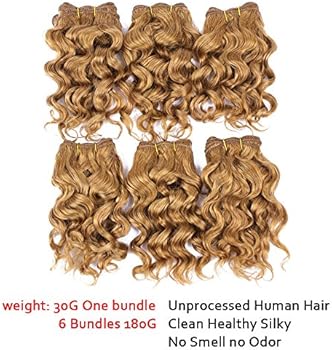 Natural Brazilian Dark Blonde Human Hair Extensions Short Curly Hair Bundles 27 Golden Virgin Human Hair Bundles Deep Curly Weave Buy Online At Best Price In Uae Amazon Ae