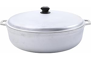IMUSA GAU-80508 Jumbo Traditional Natural Caldero for Cooking and Serving, 18 Quart, Silver