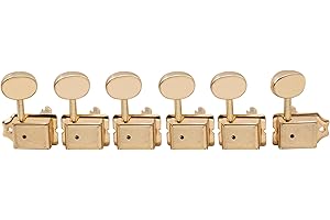 Musiclily Pro Vintage Guitar Tuners Split Shaft 6 in Line Machine Heads Tuning Pegs Keys Set for Squier Classic Vibe Fender Strat/Tele Style, Gold