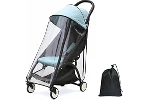 Lusinus Stroller Rain Cover – Thick EVA Waterproof Windproof Canopy Compatible with YOYO – Breathable with Side Vents – Includes Oxford Waterproof Drawstring Bag – Baby Stroller Accessory