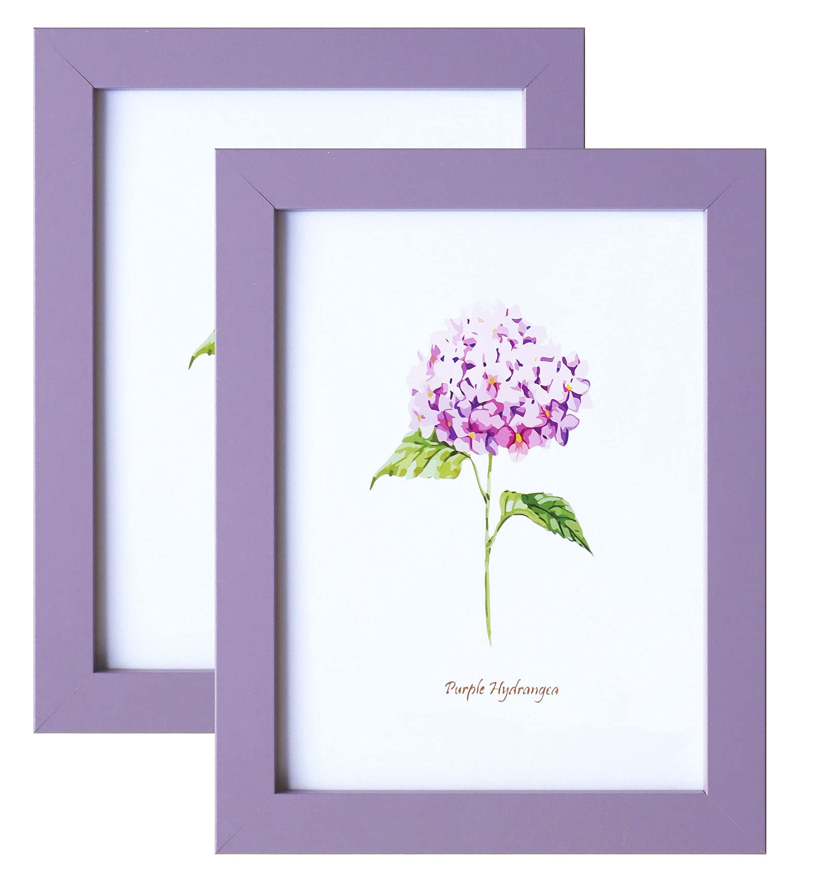 Purple MDF Picture Frame - 6x8 inch, 2 Pack for Tabletop and Wall