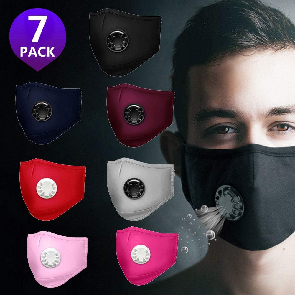 Breathing Face Mask Anti PM2.5 Cotton Haze Valve Anti-Dust Mouth Mask Washable and Reusable, Activated Carbon Filter Respirator Mouth-Muffle Healthy Dust Mask for Personal Protection